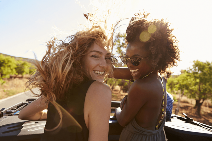 two woman smiling on African safari