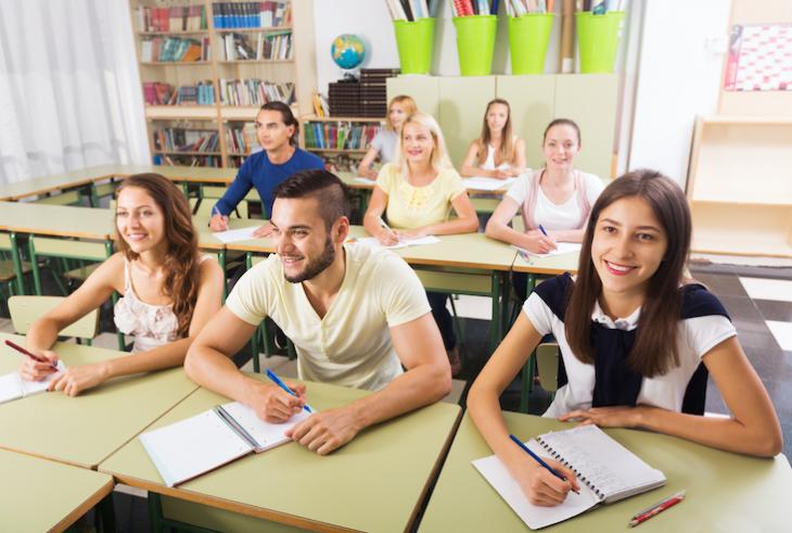 English language learners in an ESL classroom.